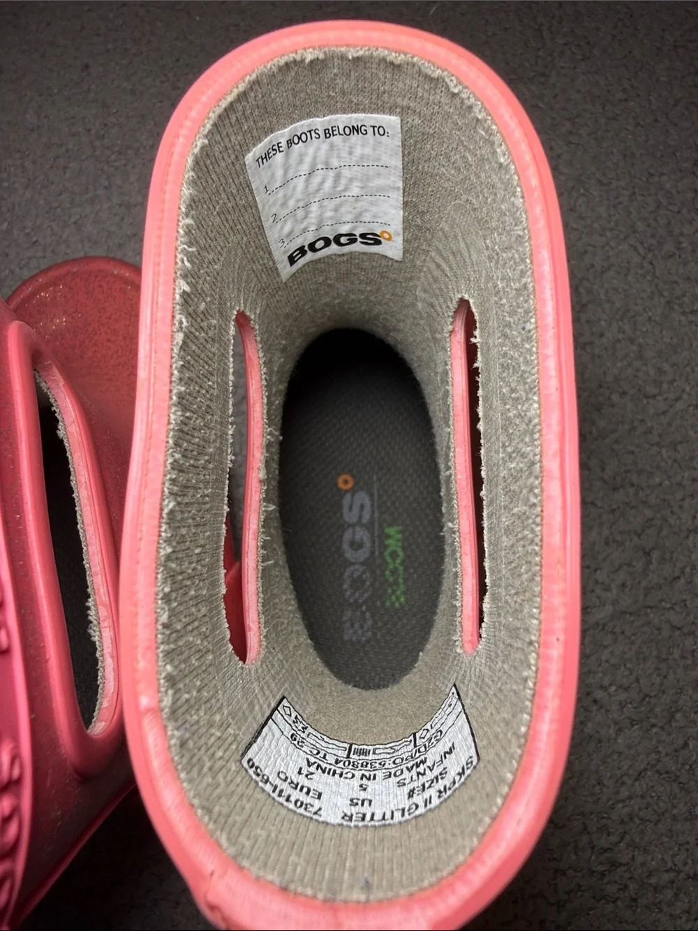 Bogs Kids Glitter Pink Waterproof Rain Boots